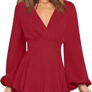 AIMCOO Women's Long Sleeve Solid Dress